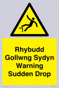 Rhybudd Gollwng Sydyn Warning Sudden Drop
